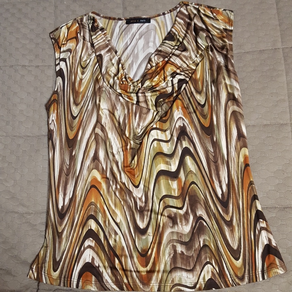 Abstract Cowl Neckline Shirt